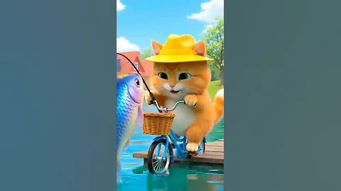 A fat orange cat cooks fish #cat #funny #cooking #ai #aiart