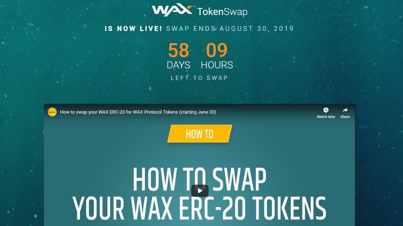 WAX Token Swap Tutorial (ETH to EOSio)