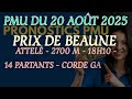 PRONOSTIC QUINTÉ+ DU MERCREDI 20 AOÛT 2025 À VINCENNES DANS LE PRIX DE BEAUNE R1 C7.