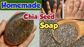 How to make Chia seed Soap at home | Homemade Skin whitening chia seed soap | Diy chia seed soap