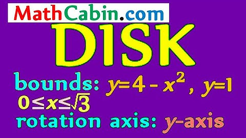 ∫ Volume by Rotation Integration: Disk Method problem #2 ! ! ! ! !