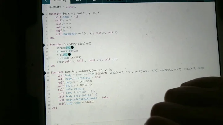 Physics Libraries translation from Box2D into Codea. Car.