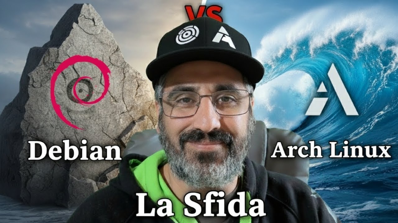 Thumbnail del video Debian vs Arch, la sfida tra la Roccia e l'Onda