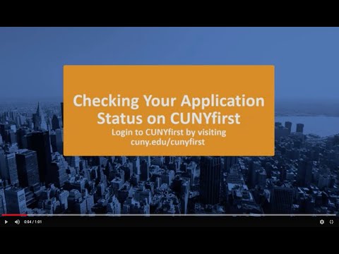Checking Your Application Status on  CUNYfirst