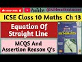 Candid ICSE Mathematics Class 10, Ch 13 || Equation of Straight line|| MCQS|| Assertion Reason Q's