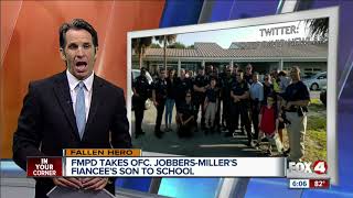 Fort Myers Police Department escort's fallen hero's stepson to school