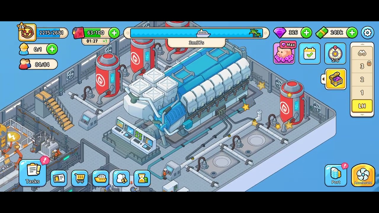 My Cruise: Idle ship Tycoon Gameplay Walkthrough PART - 16 (Upgrading Engine Room Level 4)