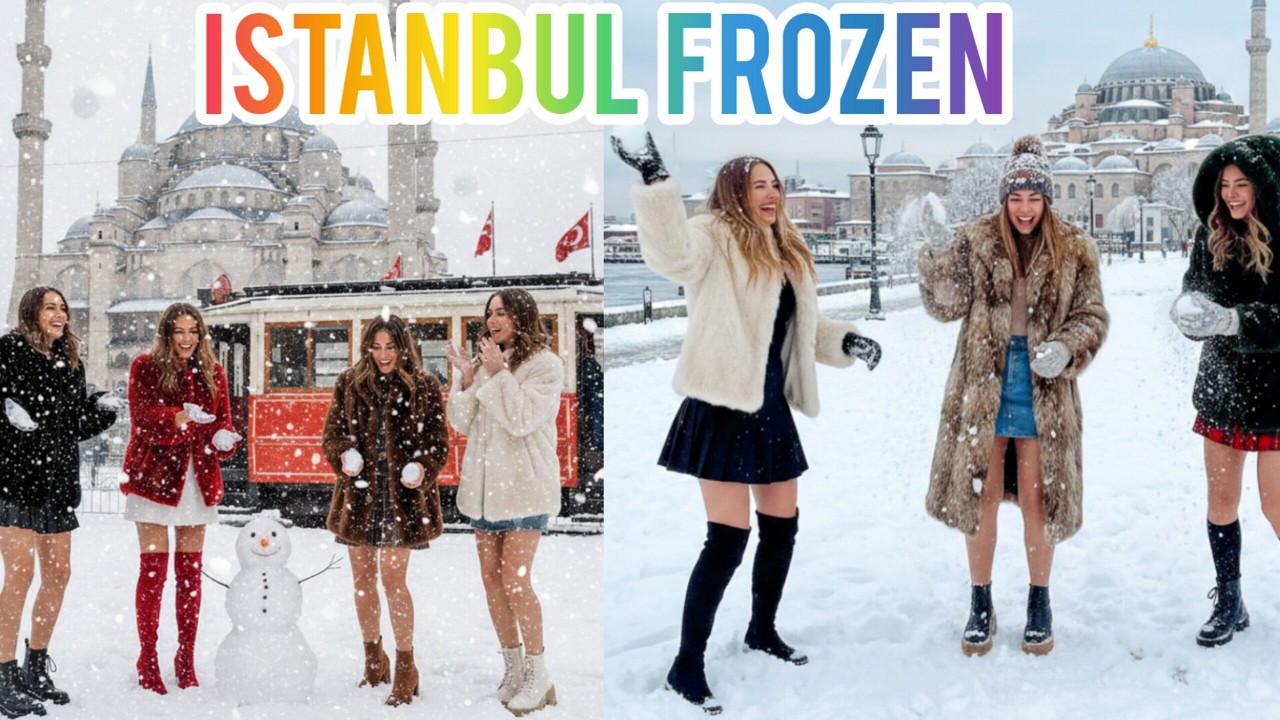 Istanbul Welcomes the New Year Under Snow ❄️ | Magical Start of 2026