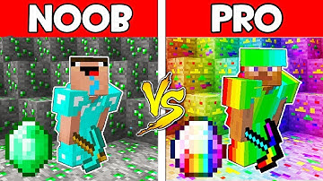 Minecraft NOOB vs PRO : EMERALD vs DIAMOND BATTLE! Challenge 100% trolling