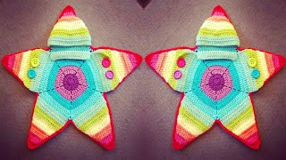Star shaped baby bag crochet using leftover yarn كروشيه كيس البيبى باستخدام بقايا الخيوط
