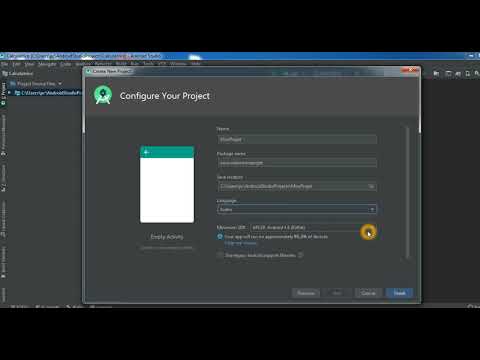 Création d'un projet dans AndroidStudio دارجة
