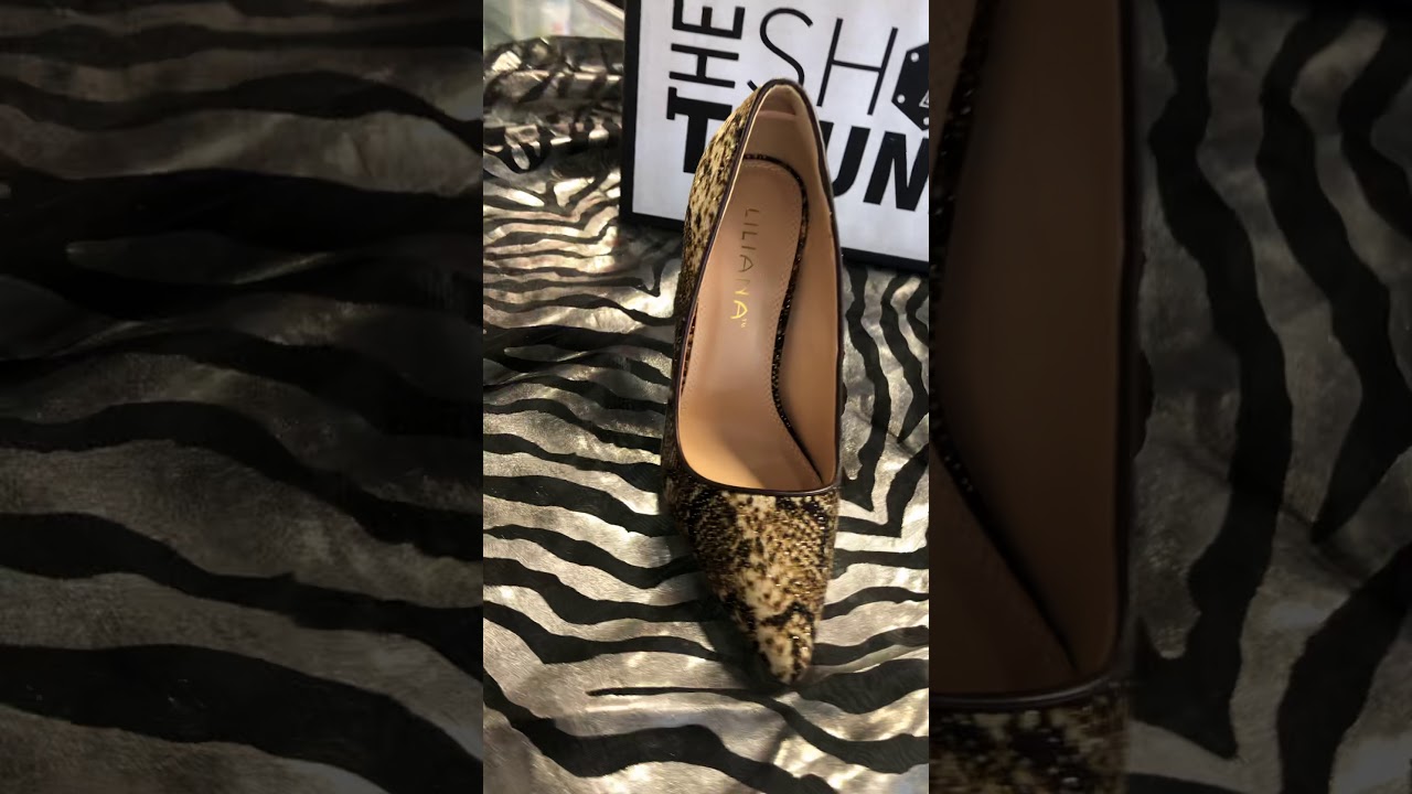 Black Gold High Heels Snake-print Pumps