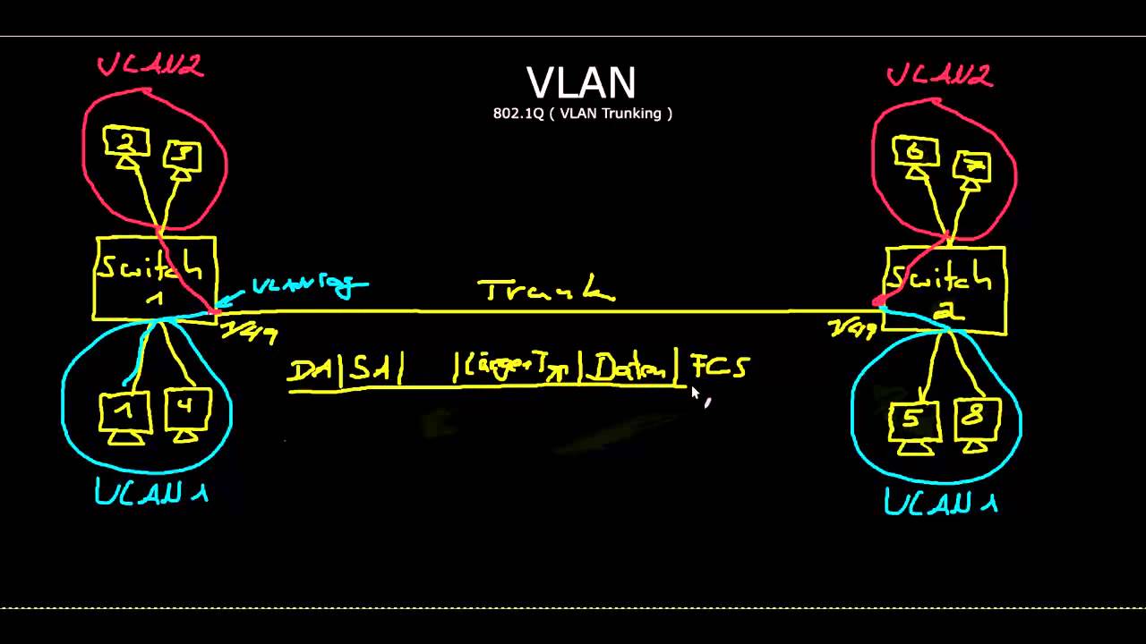 Netzwerkgrundlagen VLAN Trunking 802.1Q YouTube