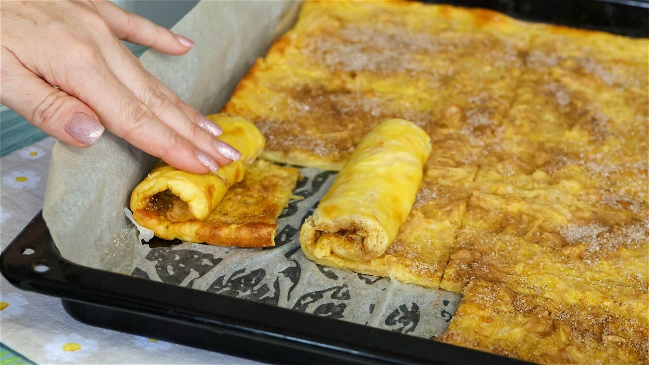 Блины из духовки с яблоком - Все без ума от этого рецепта😲Вы должны их попробовать!