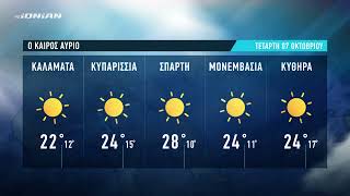Τι καιρό θα έχουμε | Πρόγνωση για Τετάρτη 07 Οκτωβρίου 2026