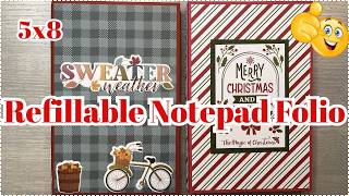 5 x 8 FALL NOTEPAD FOLIO THAT IS REFILLABLE