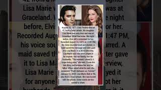 August 15, 1977: Elvis Presley died at 42 from a heart attack. His daughter Lisa