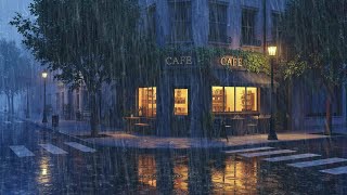 Peaceful Rainy Café Night ☕🌧️😴 | Warm Ambience for Relaxation and Deep Sleep
