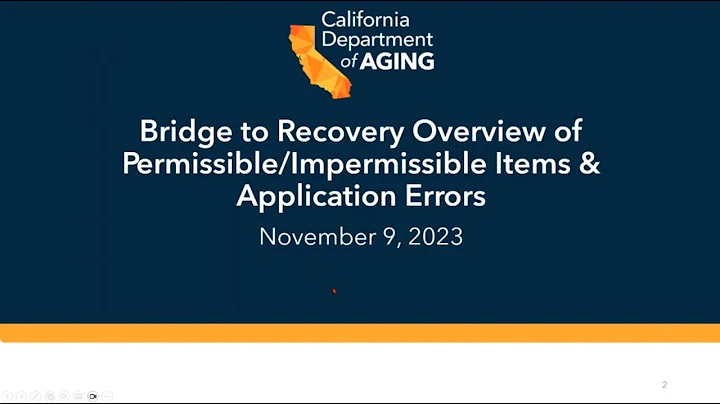 Bridge to Recovery Permissible/Impermissible Items Webinar 11.09.23