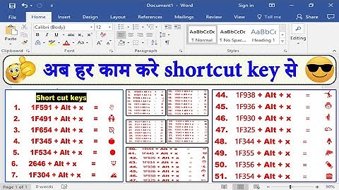 Msword short cut key computer in hindi | 51 useful keyboard shortcuts in microsoft word #msword