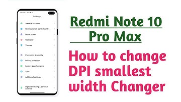 Redmi Note 10 Pro Max , How to change DPI smallest width Changer