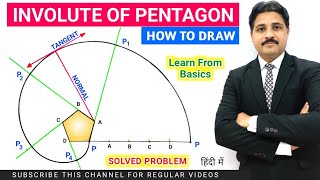 HOW TO DRAW INVOLUTE OF PENTAGON | ENGINEERING GRAPHICS AND DRAWING @TIKLESACADEMYOFMATHS