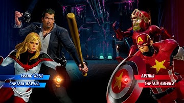 FRANK WEST & WHITE CAPTAIN MARVEL VS RED ARTHUR & RED CAPTAIN AMERICA - Marvel vs Capcom Infinite