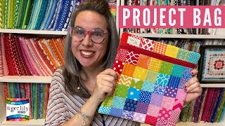 How to Sew Project Bag, Perfect for Cross Stitch WIP - Rainbow Fabric Patchwork - FlossTube EXTRA