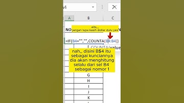 NOMOR URUT OTOMATIS DENGAN MENGABAIKAN SEL KOSONG #excelpemula #tipsexcel #tutorialexcel