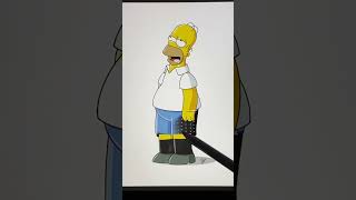 Homer as Wednesday #simpsons #art #wednesday #artwork #shorts