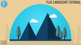 Flat Landscape Illustration Tutorial in Smartphone | PixelLab