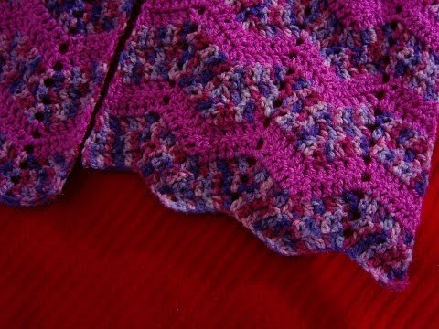 Sciarpa punto zig zag (o coperta!) a uncinetto | Chevron stitch scarf
