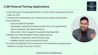 012 122 AI Chatbots and LLM Powered Testing Applications for Software Testing