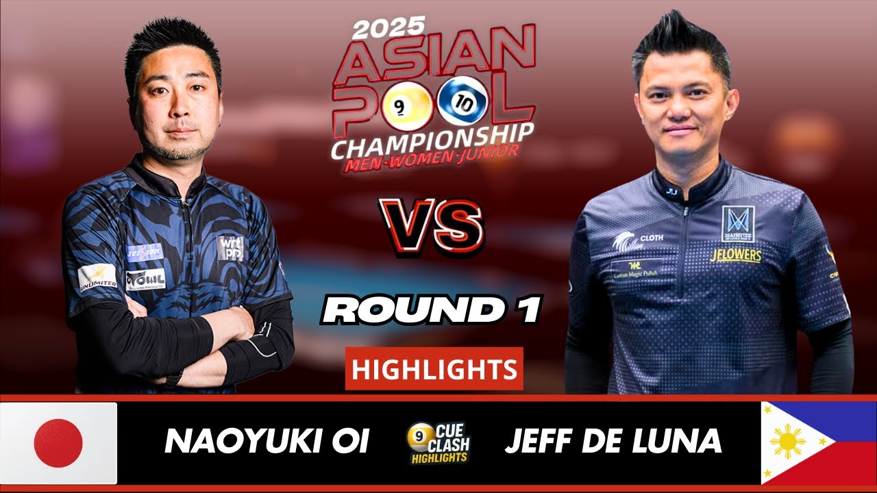 Джефф Де Луна против Наоюки Ои | 1 раунд | Обзор матча Чемпионата Азии по бильярду 2025 