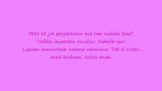 Vignette de la vidéo "Aste - Normipäivä LYRICS"