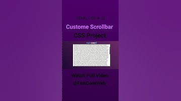 Create Custom Scrollbar Using CSS | Fast Code