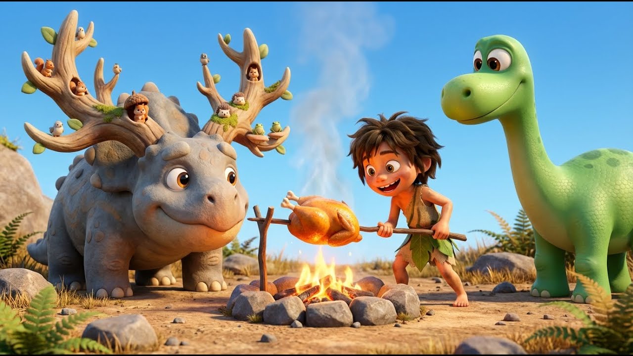 The Giant Prehistoric Roast 🍗🔥 Dino & Friends Cook the Biggest Feast Ever! | Good Dinosaur Toons