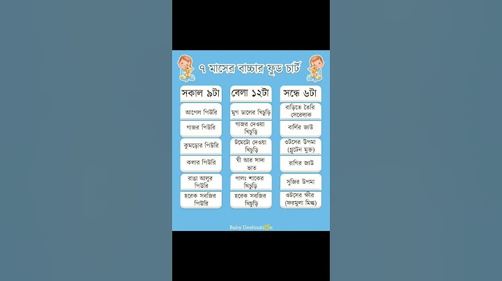 ৭ মাসের বাচ্চার ফুড চার্ট। 7 month baby food chart. #babyfoodchart #tips #tipsandtricks #babyhealth