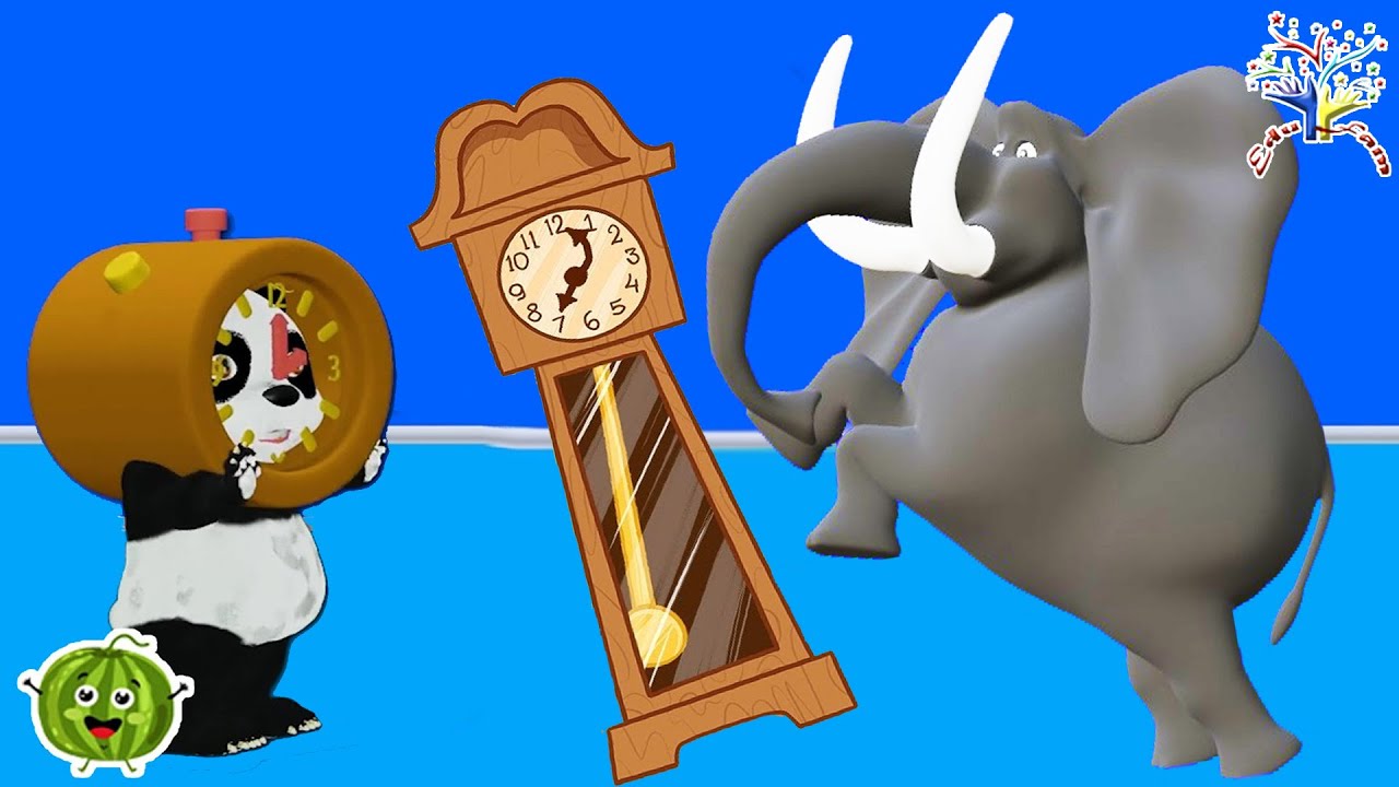 Hickory Dickory Dock HBHD1 Cow, Grasshopper, Turtle |Edufam Kids Song #hickorydickorydockswithlyrics