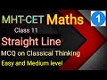 MHT- CET Maths Class 11 Straight Line |Lecture 1|Classical thinking (Easy level)| Tauseef Sir