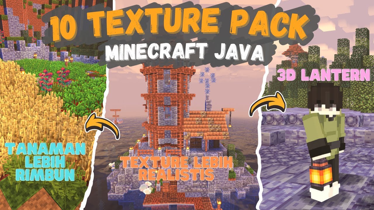 10 TEXTURE PACK MINECRAFT JAVA TERBAIK UNTUK SURVIVAL | 1.20-1.21 - YouTube