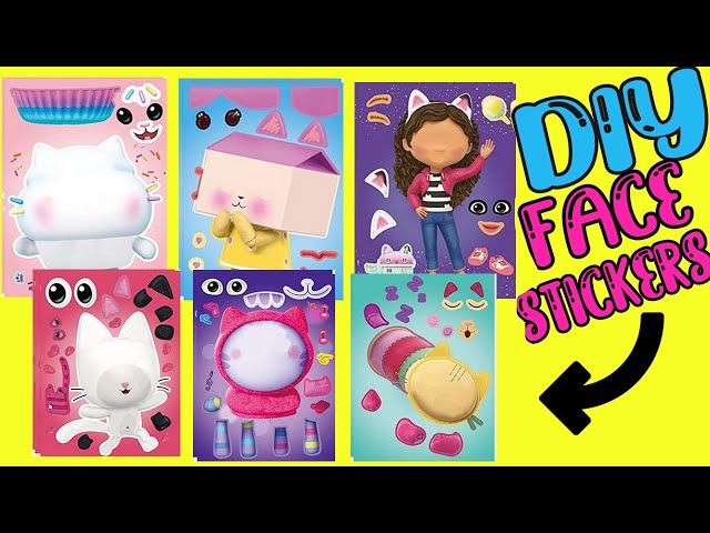 Gabby's Dollhouse DIY Make Your Own Face Stickers with Pandy, DJ, Kitty  Fairy, Baby Box 