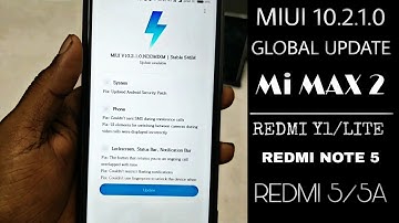 Redmi Y1/Y1 Lite / Mi Max 2 - MIUI 10.2.1.0 Global Stable Update Rolling Out....