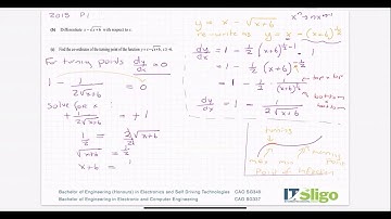2015 Calculus Differentiation Question Paper 1 Leaving Cert Higher