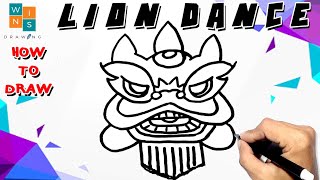 How to draw LION DANCE || Happy Chinese New Year 2022 How to draw LION DANCE || Happy Chinese New Year 2022