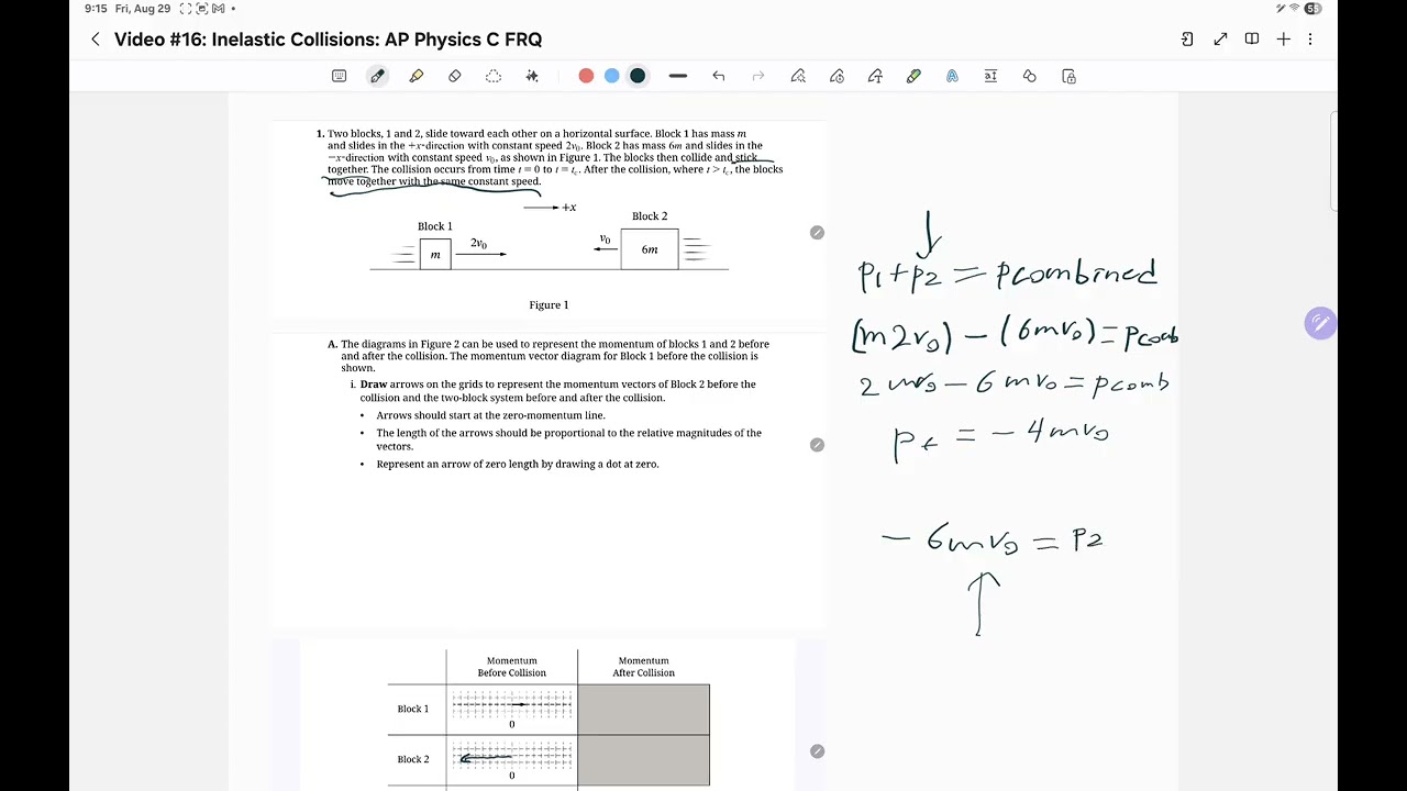 Video #16: Inelastic Collisions: AP Physics C 2025 FRQ