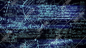 The abstract mathematical formulas moves in the virtual space