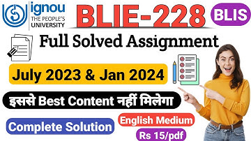 BLIE 228 Solved assignment in English 2023-24 | Ignou blie-228 English Assignment July 2023 & Jan 24
