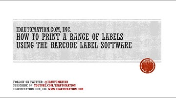 How to Print a Range of Labels using the Barcode Label Software