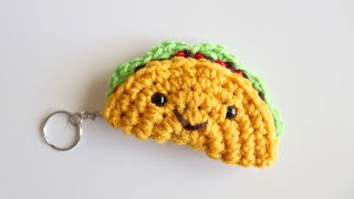 Crochet Tiny Taco Keychain